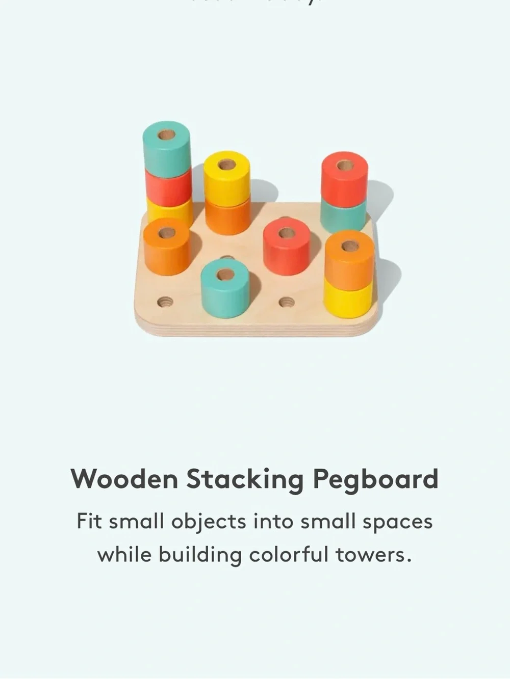 Lovevery wooden stacking pegboard from the adventure play kit NWT